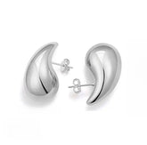 Bianca Tear Drop Studs in Silver Extra Small